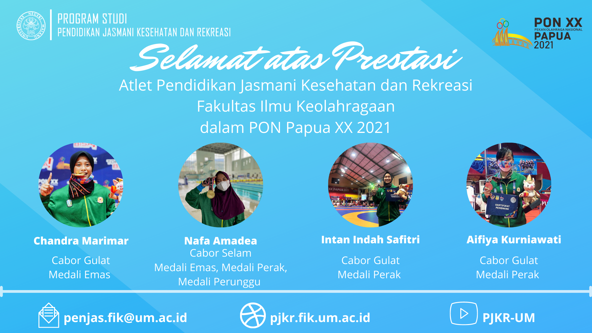Mahasiswa PJKR UM Menorehkan Prestasi pada PON XX Papua 2021