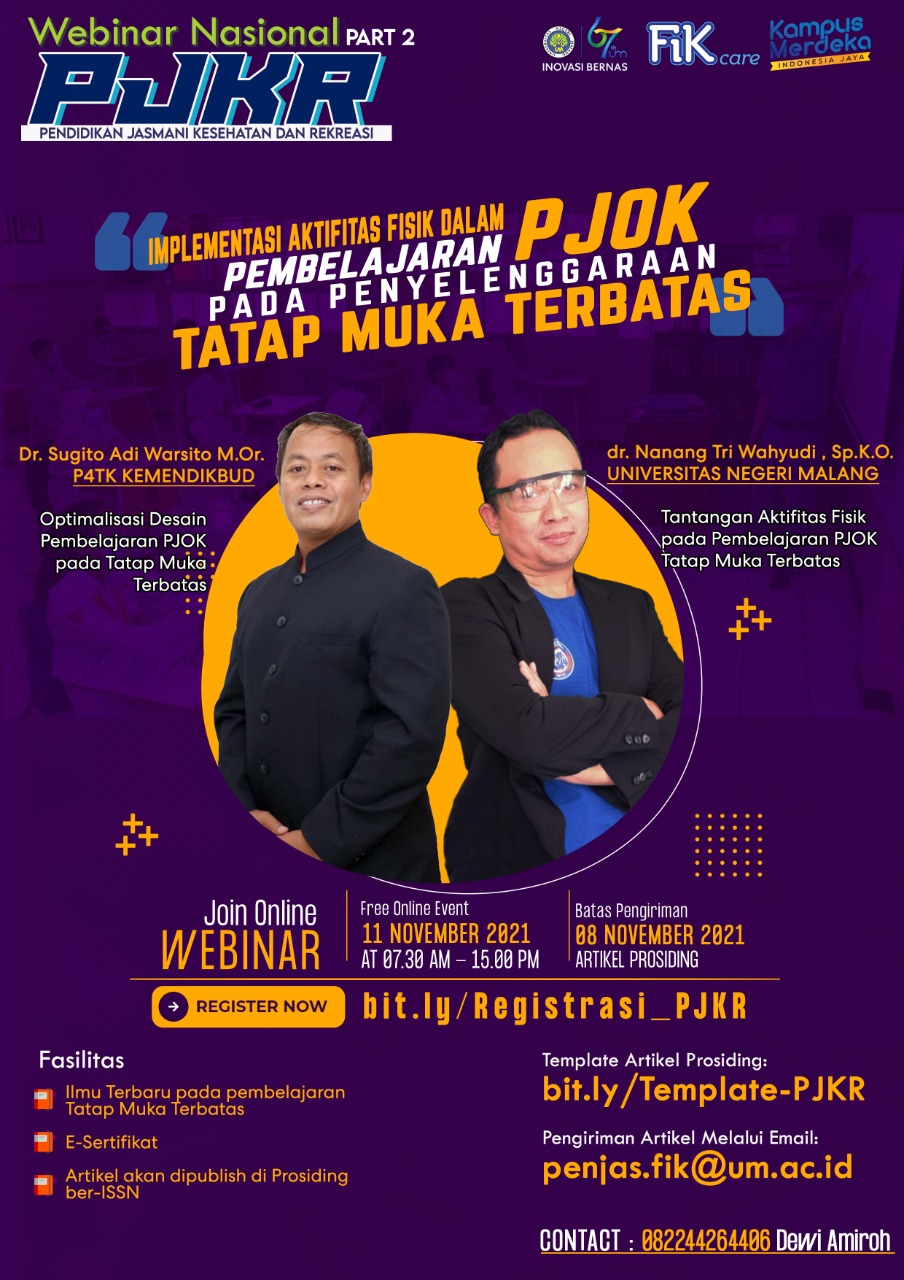 PJKR Gelar Webinar Hadapi Pelaksanaan Pembelajaran PJOK pada Tatap Muka Terbatas