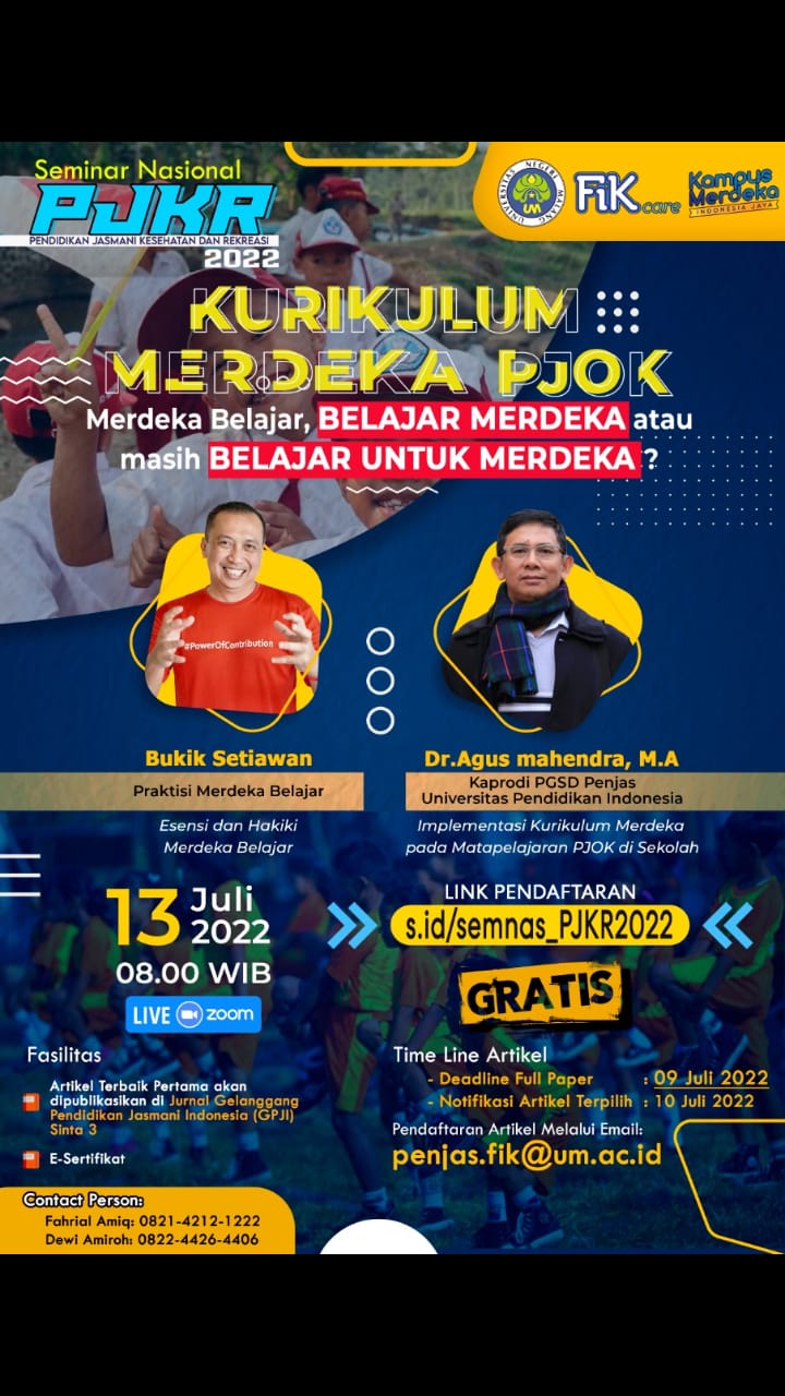 PJKR FIK UM Gelar Seminar Nasional Menyongsong Implementasi Kurikulum Merdeka